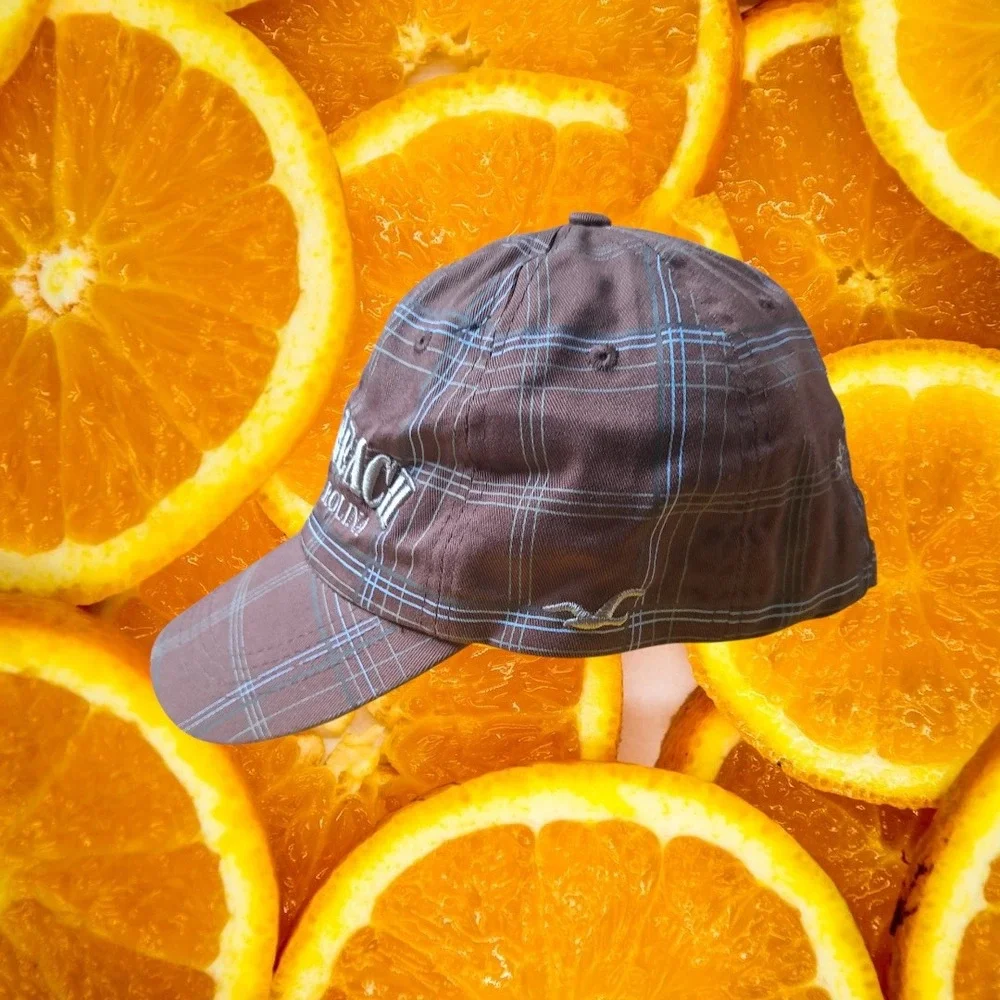 Myrtle Beach‎ South Carolina Brown Plaid Adjustable Baseball Cap